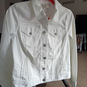 White Denim Jacket - Classic Button-Front